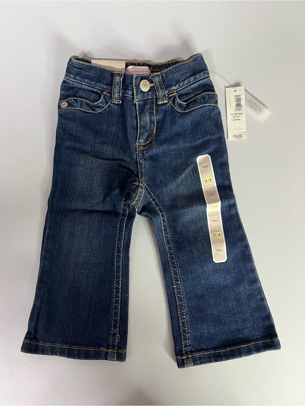 Old Navy & Ruff Hewn Lot of 2 Pairs of Baby Girl Denim Jeans 12 months New